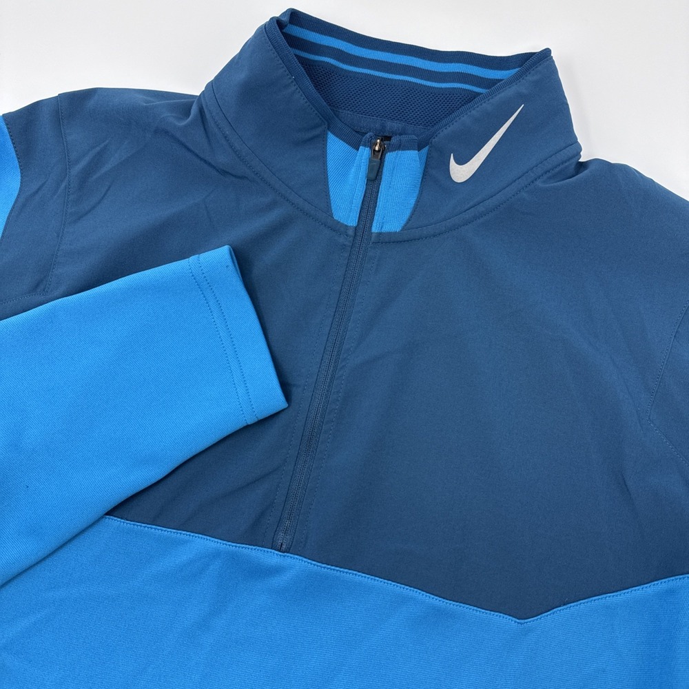 Nike Golf Tour Performance Dri-FIT Mens Medium Blue Quarter Zip Pullover